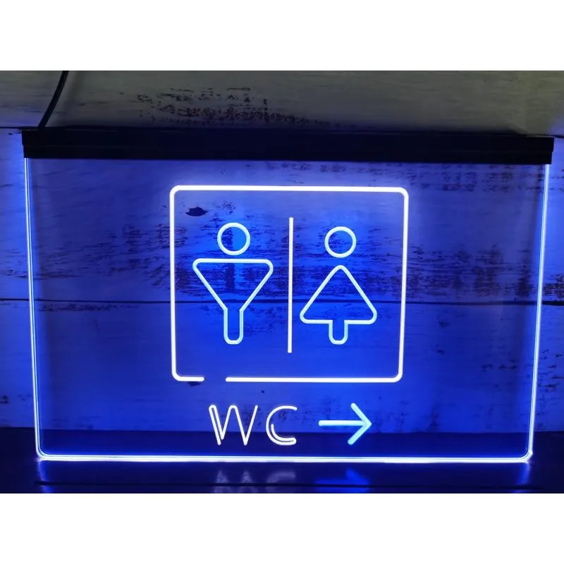 W.C. Toilet Restroom Display Restaurant Caf Dual Color LED Neon Sign -SS123 | Дом и сад