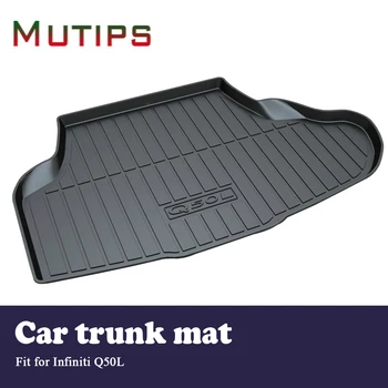 

Mutips 1Set Car Cargo rear trunk mat For Infiniti Q50L Car-styling Boot Liner Tray Waterproof carpet Anti-slip mat Accessories