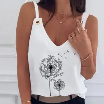 

Fashion Women Sleeveless V Neck Sunflower Dandelion Holes Camisole Vest Blouse Dandelion Holes Camisole Vest Blouse Dandelion Ho