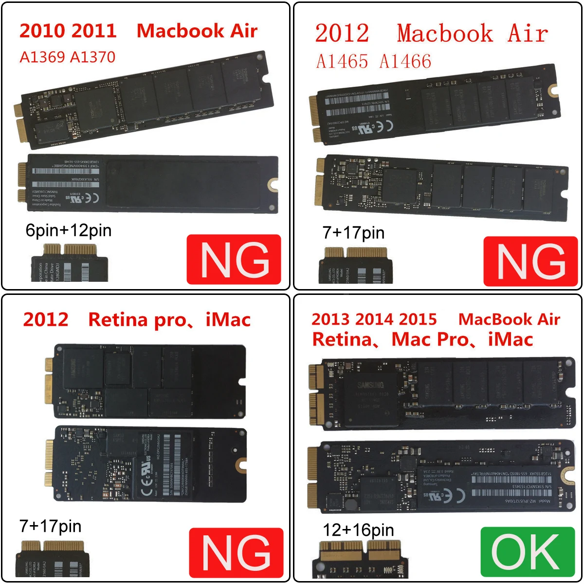 PCI Express E к 2013 2014 2015 Apple Macbook Pro Air SSD конвертируемая карта для A1493 A1502 A1465