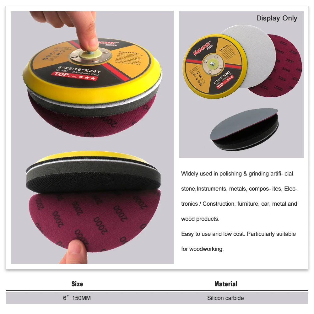 6 Inch Sanding Discs 60-10000 Grit Waterproof Hook & Loop Silicon
