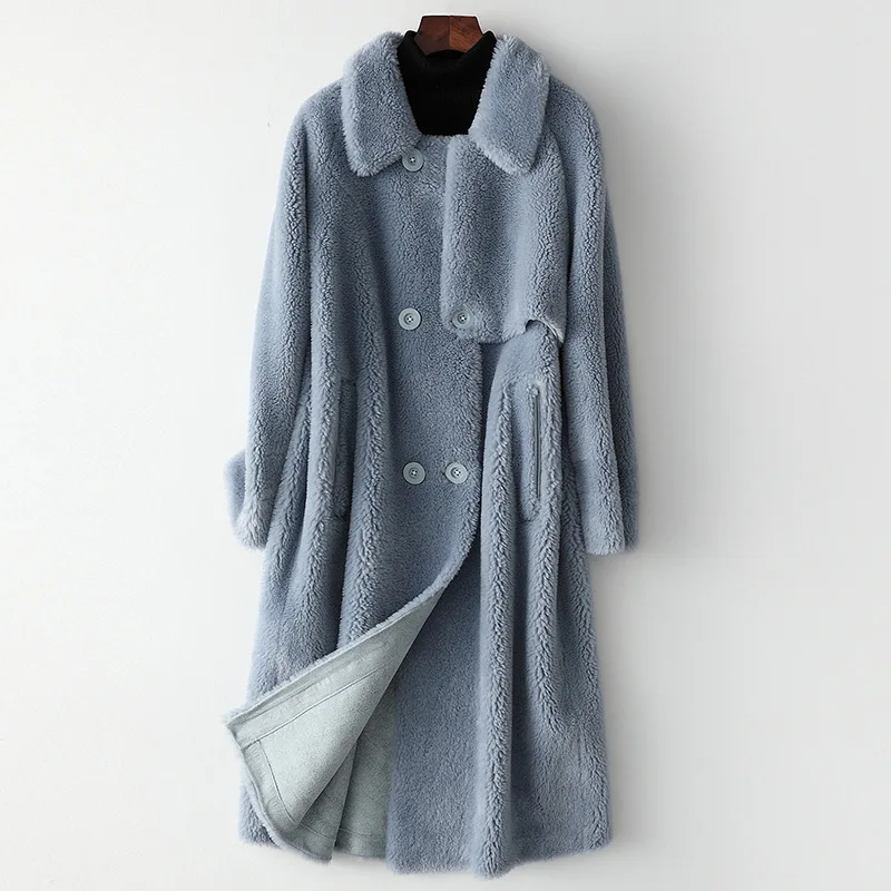 

Factory direct new autumn and winter wool coat women's 2019 Korean version of the retro sheep fur collar women's shirt