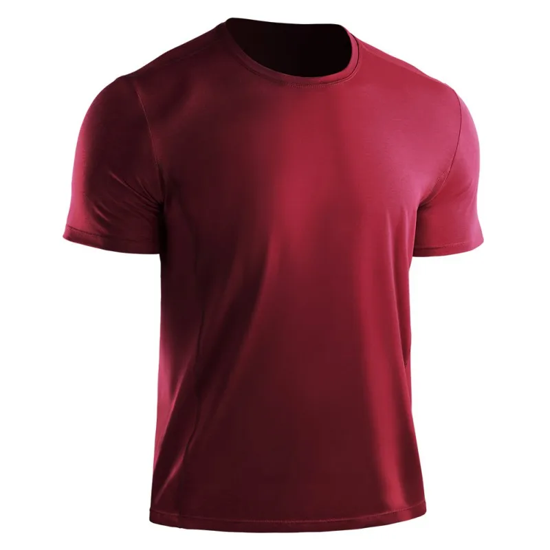 Breathable Men Workout T Shirts Quick Dry Short Sleeve Outdoor Training Sportswear Tee Mesh Running Bodybuilding Shirt Men - Цвет: Красный