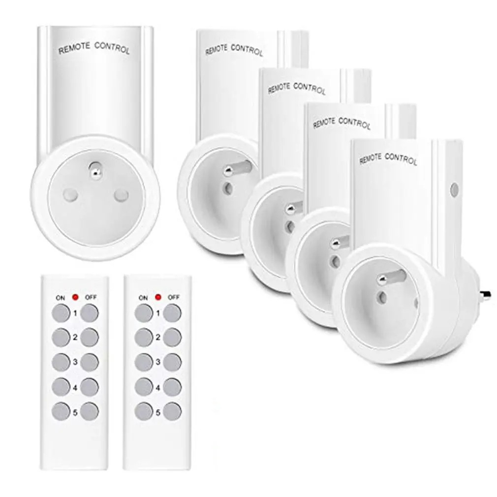 Set Of 5 Programmable Remote Receptacle Kyg Wireless Home Automation Receptacle Two Remotes And