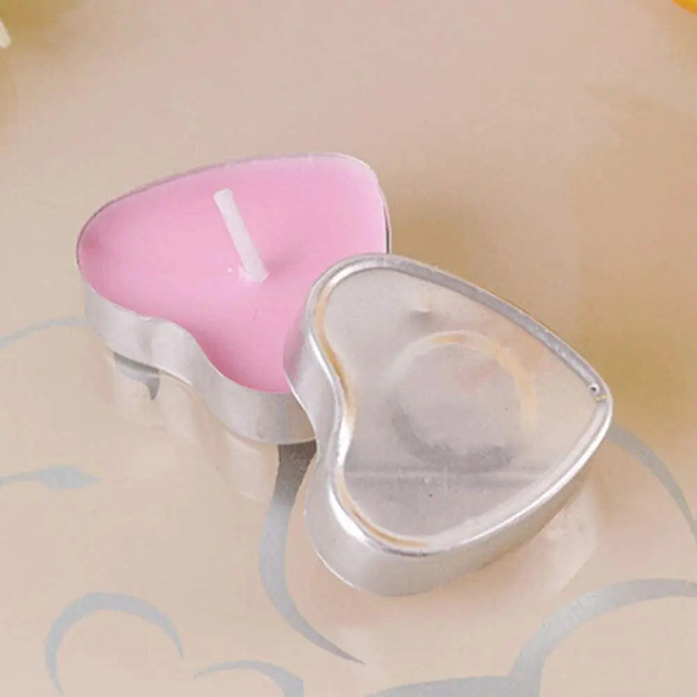 100PCS Heart-shaped Empty Aluminum Tealight Candle Wax Tins Jars Cases Containers Molds Holders for DIY Candle Making 20x20mm