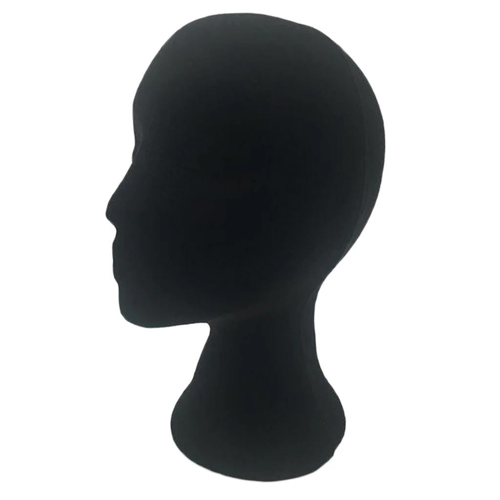 Styrofoam Hair Mannequin Head Hat Cap Necklace Display Stand Manikin Model Black