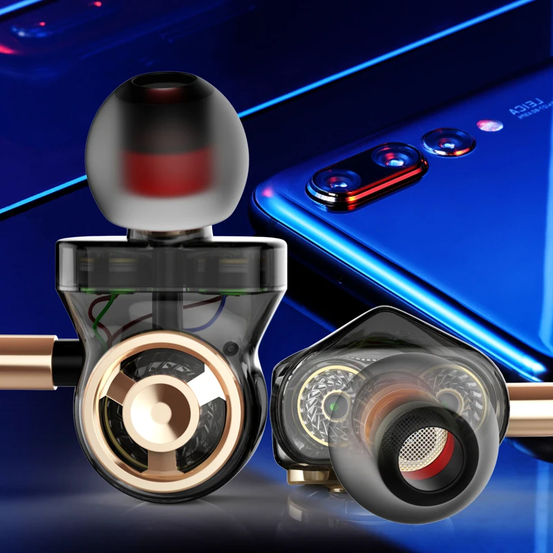 SD01 subwoofer earphone In Ear Six core three coil headphones with Mic Hifi Stereo Sports Headphone Bass Sound for xiaomi iPhone