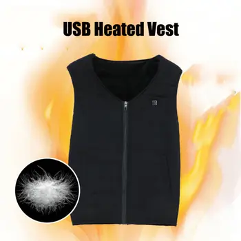 

Hot Men Women Electric Heating Vest USB Heated Vest Coat Jacket Temp Control