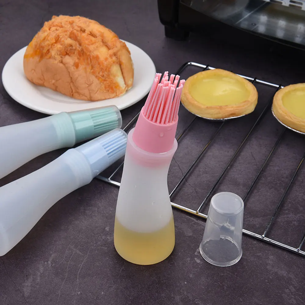 

3PCS Temperature Resistant Oil Bottle Silicone Brush Kitchen Barbecue Tool Barbecue Brush Oil Bottle Brush Tool