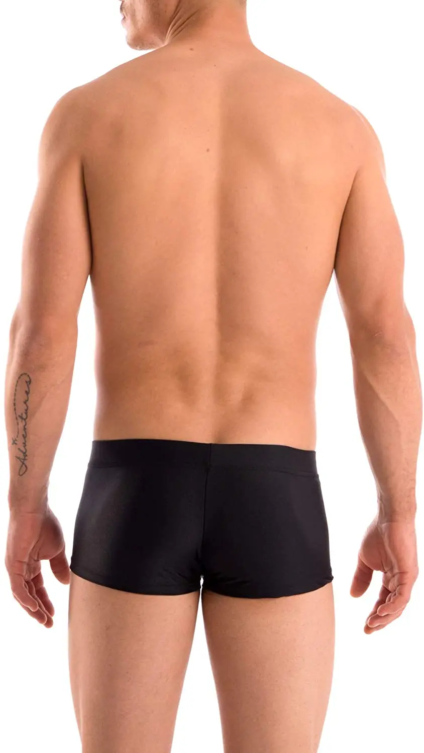 Men's swim trunks new solid colour warm-up swimming costume