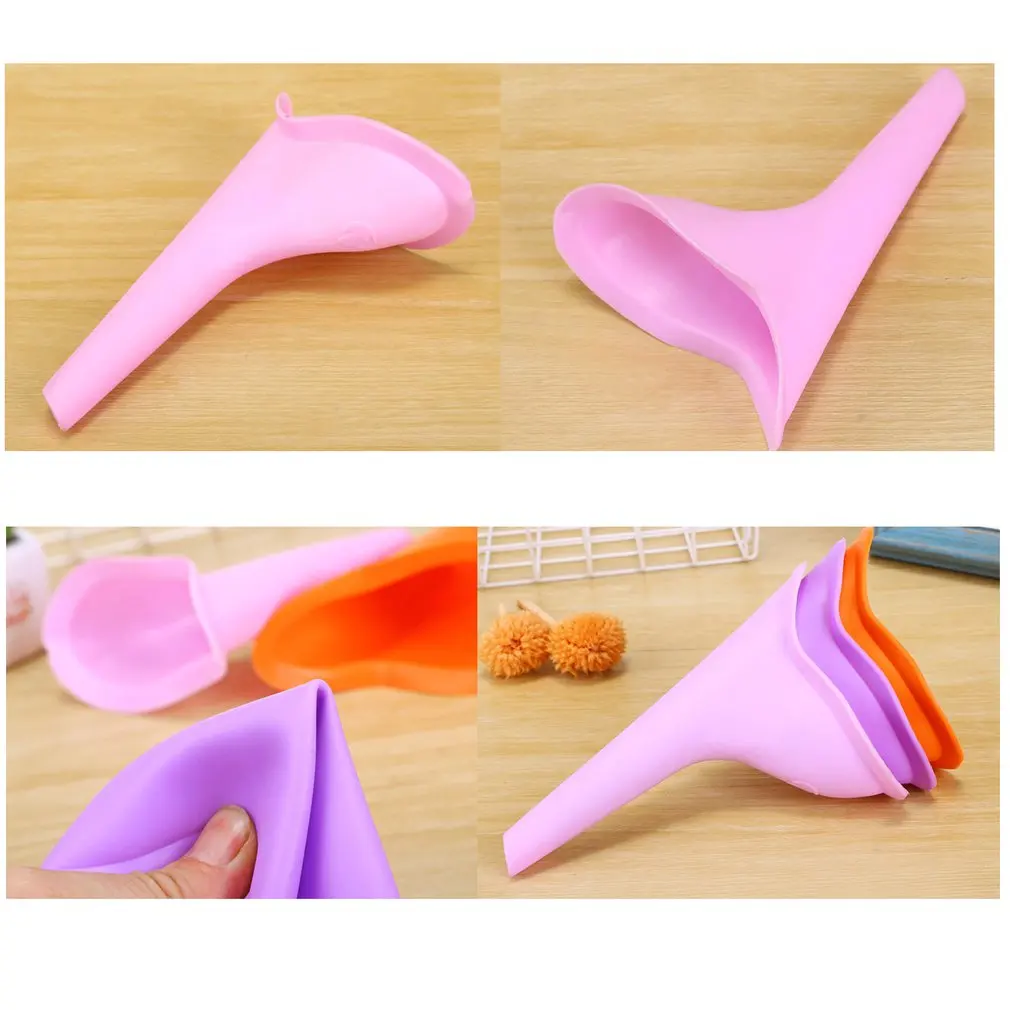 Lot De 3 Urinoirs Portables Pour Femmes En Silicone Souple - Violet - Idéal Pour Camping, Voyage