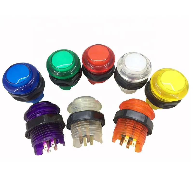 10Pcs Arcade 12V 28mm Round Lit Illuminated Push Button Screw-in Type with Built-in LED Lamp Microswitch Nuts Purple Orange smc type miniature guide rod cylinder built in magnet mgj6 5 6 10 6 15 mgj6 20 mgj10 5 mgj10 10 mgj10 15 10 15 mgj10 20 mgj10 30