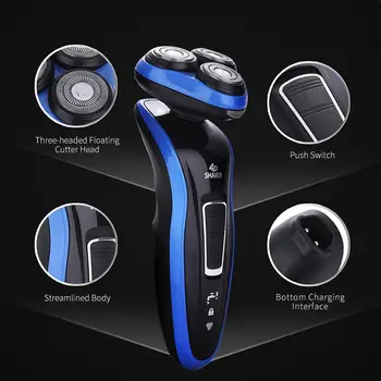 

3 In 1 Electric Shaver Triple Blade Razor Men Clipper Rechargeable Shaving 4D Professional Beard Trimmer Razor Nose Trimmer