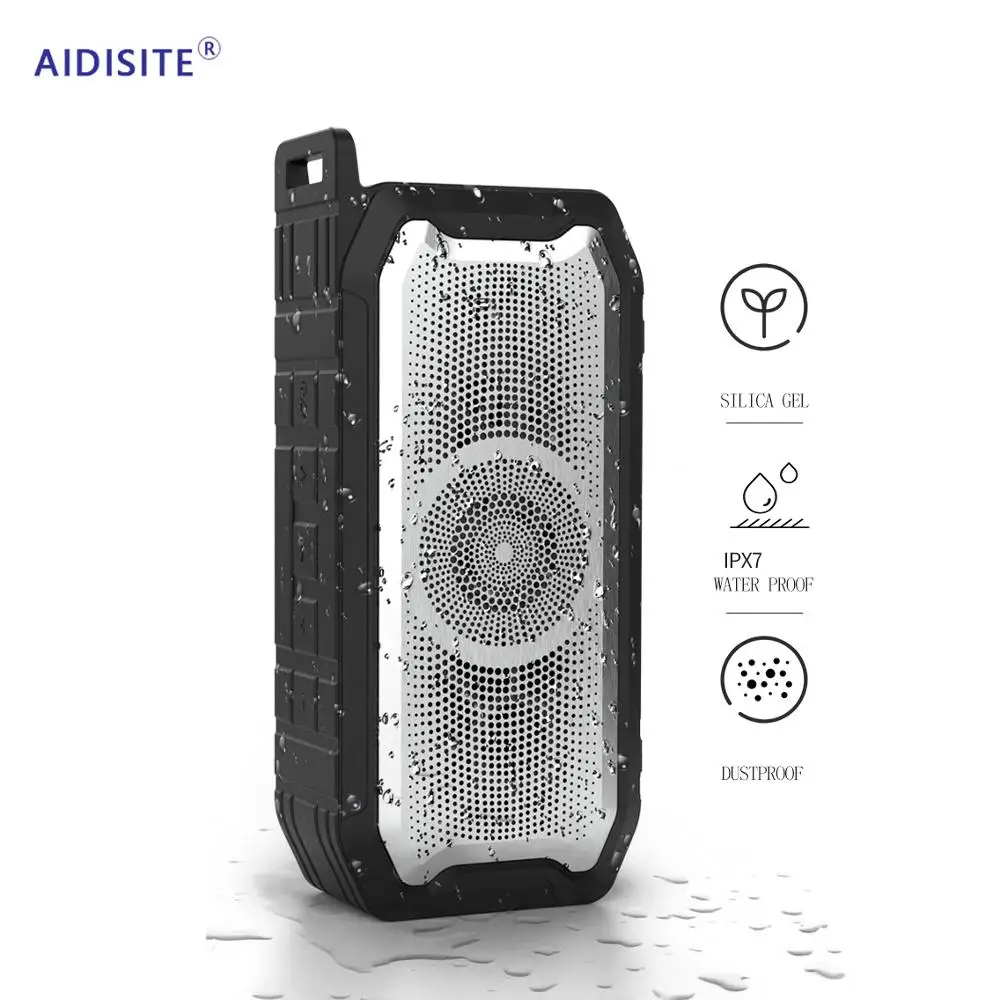 

AIDISITE IPX7 Waterproof Portable Wireless Bluetooth Speaker Stainless Steel Metal Outdoor Speaker Stereo Sound Loudspeaker