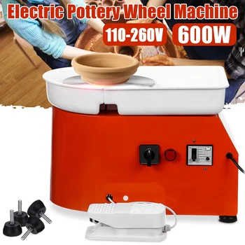 

Pottery Forming Machine 600W 110-260V Electric Pottery Wheel DIY Clay Tool Tray Flexible Foot Pedal For Ceramic Work Ceramics