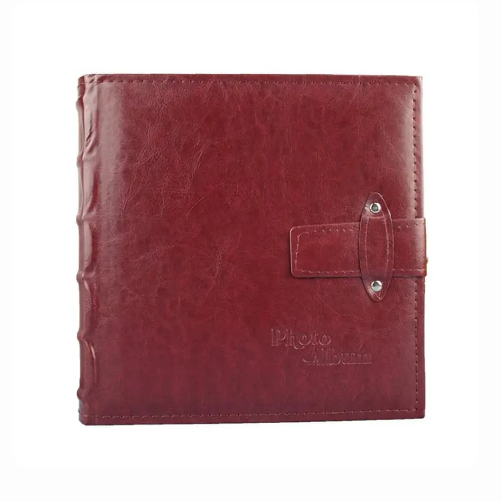 Leather Pu Leather Large 6 Inch Photo Album 200 Inlay Photo Album Booklet 6 Inch Plastic Photo Album Creative Gift - Цвет: Jujube red