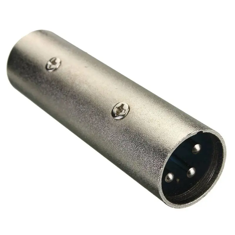 

1 Pcs 3 pin XLR Plug Coupler Male Gender Changer Audio Microphone DJ Adapter