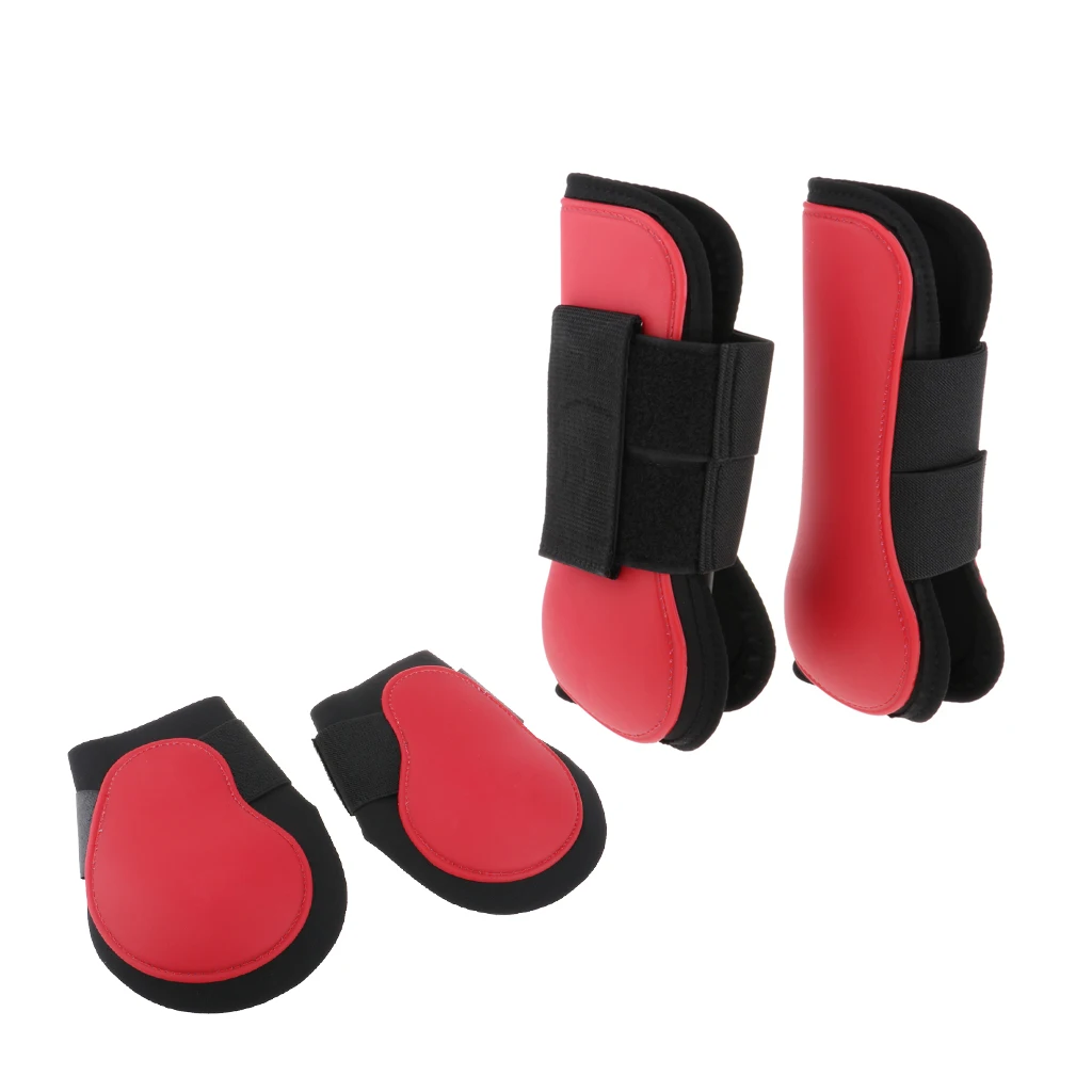 2 Pairs Front & Hind Horse Leg Boots PU Equine Horse Leg Guard Equestrian Tendon Protection Neoprene Horse Hock Brace 2 Pairs Front & Hind Horse Leg Boots PU Equine Horse Leg Guard Equestrian Tendon Protection Neoprene Horse Hock Brace