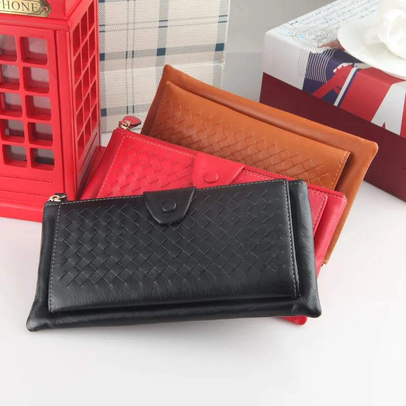 

2018 MFS you la pi WOMEN'S Long Wallet Braided Leather Cowhide Wallet