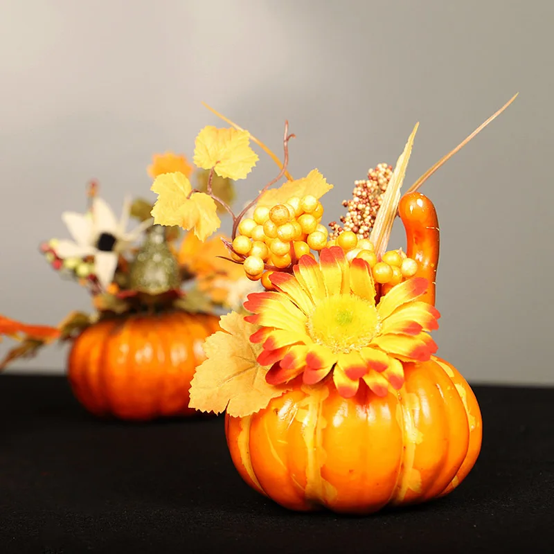 

15cm Artificial Pumpkins Maple Leaf Pomegranate Table Home Decor House Prop Autumn Fall Harvest Thanksgiving Halloween Decor