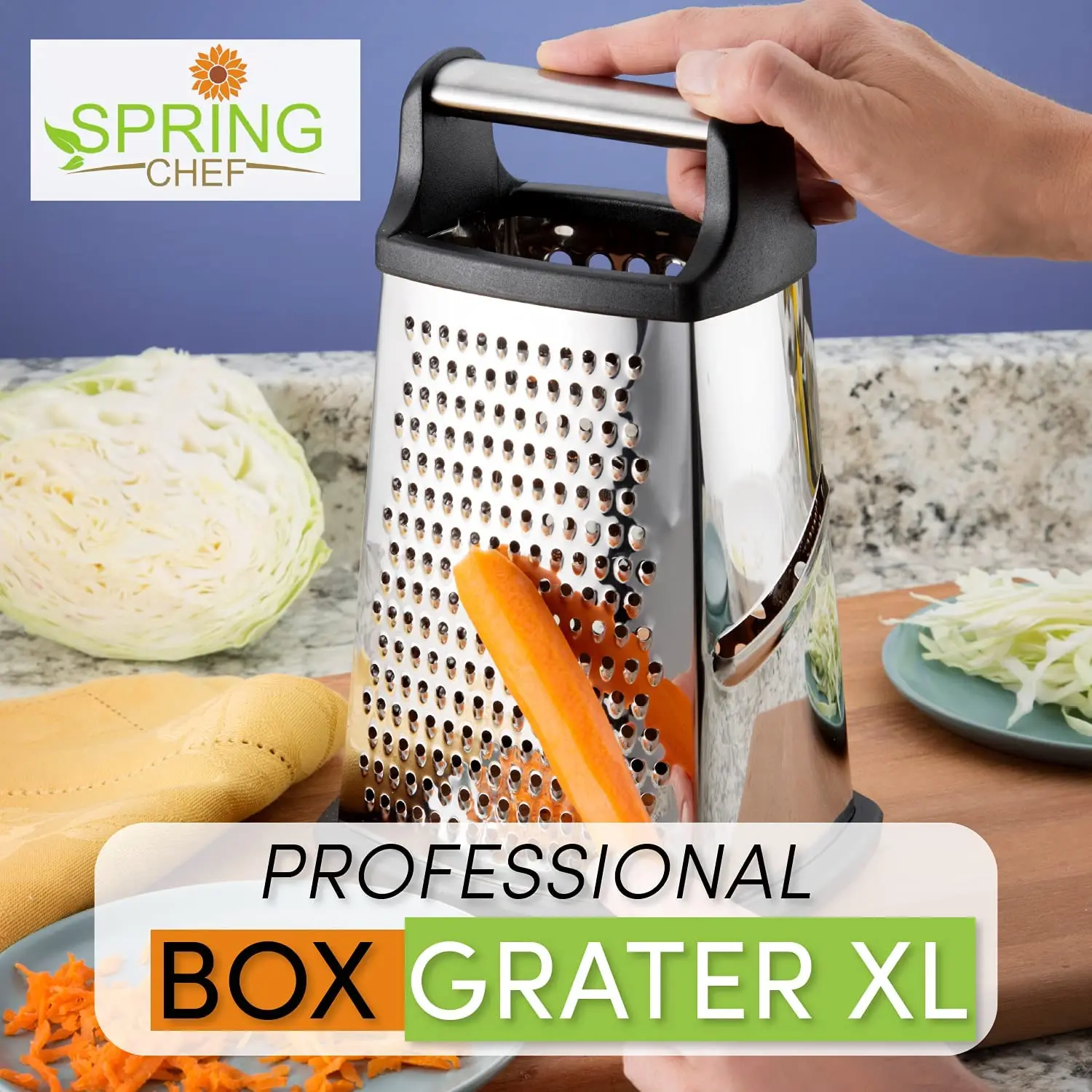 Four-side Box Grater Vegetable Slicer Tower-shaped Potato Cheese