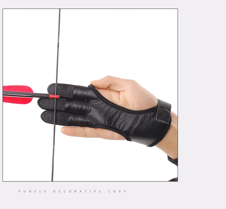 

Bow and Arrow Archery Three-Finger Fingerstall Gloves SPG Hunting Black Widow Deerskin Mediterranean Brace Shooting Gloves