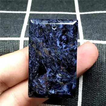 

Top Natural Blue Pietersite Necklace Pendant For Woman Man Crystal 40x25x7mm Beads Rectangle Namibia Energy Stone Jewelry AAAAA