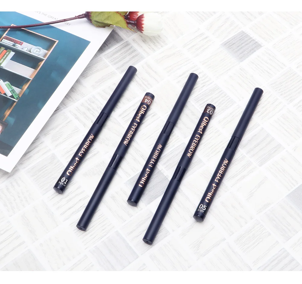 Qibest карандаш для бровей водонепроницаемый натуральный стойкий для бровей карандаш 5 цветов Тени для бровей полная косметика для профессионального макияжа