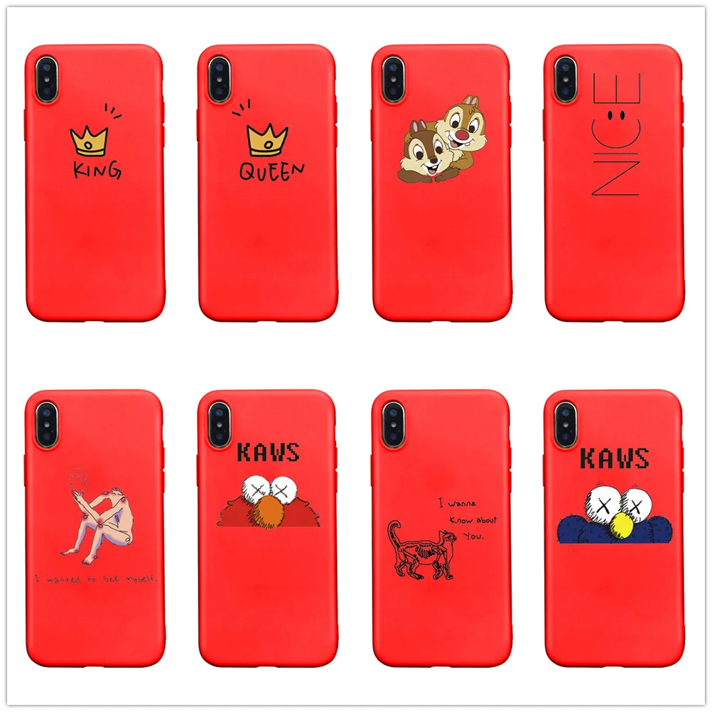 Kawss мультфильм выдалбливают Красный ТПУ чехол для iPhone 5 5S 6 6s 7 8 Plus X XS XR 11 Pro Max |