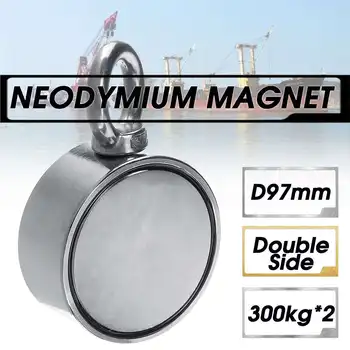 

600KG D94mm Double Side Neodymium Magnet Fishing Metal Hunting Sea Treasure Search Neodymium Recovery Powerful Magnetic
