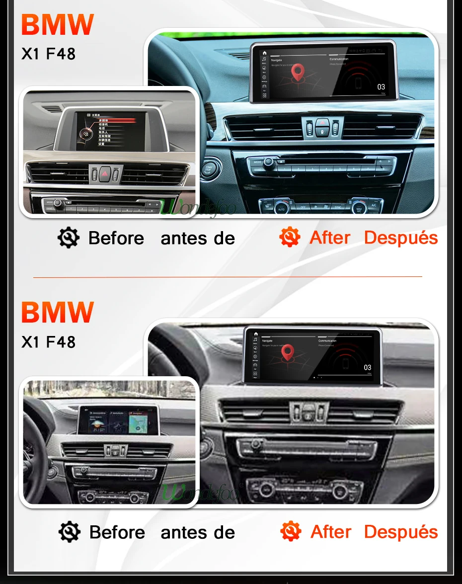 10,2" ips Android 9,0/7,1 4G 64G авто радио gps для BMW X1 F48 NBT система навигации wifi BT без DVD плеера