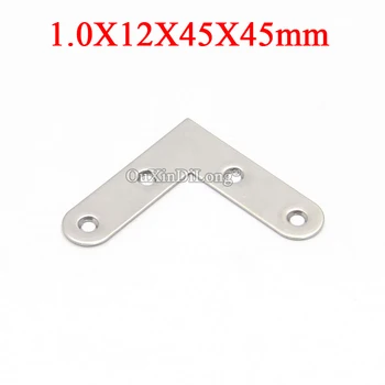 

NEW 200PCS Stainless Steel Flat Angle Corner Braces L Shape Furniture Connecting Fittings Frame Board Support Bracket 12X45X45mm