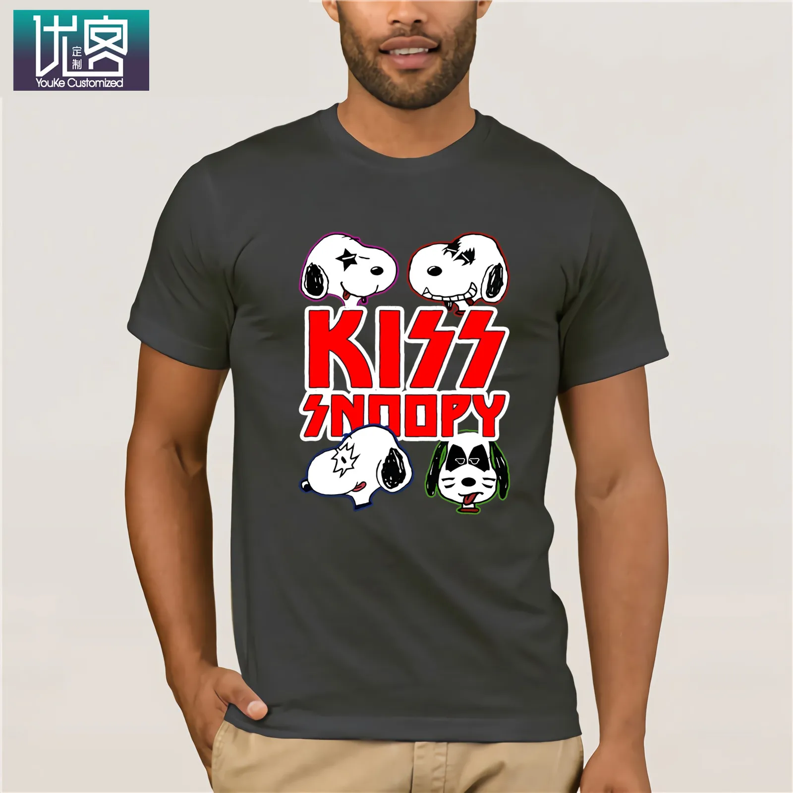 Kiss Band PEANUTS тяжелый металл арахис футболки 2019 летняя мужская футболка с коротким
