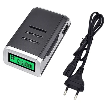 

C905 Battery Charger LCD Display Charger 4 Slots ligent Quick Charge for AA (No. 5) AAA (No. 7) Battery EU Plug