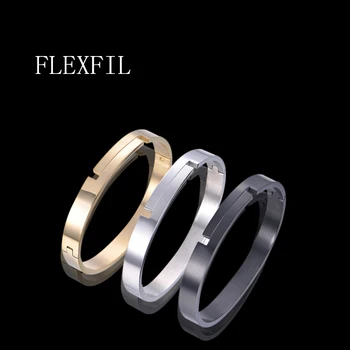

FLEXFIL Titanium Bracelet classic fashion metal Brand high quality Vintage Male Jewelry Gifts Bangles Accessoris free shipping