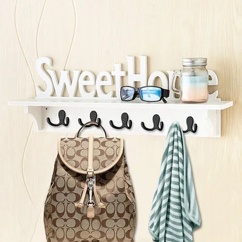 

8 Pack Heavy Duty Double Prong Coat Hooks Wall Mounted with 16 Screws Retro Double Robe Hooks Utility Hooks for Coat, Scarf, Bag