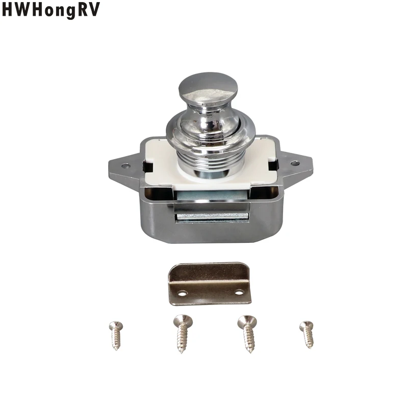 

HWHongRV 1 pack Campervan cabinet Push Lock Caravan Furniture Lock Trailer And Marine Push-Lock Buttons RV Parts