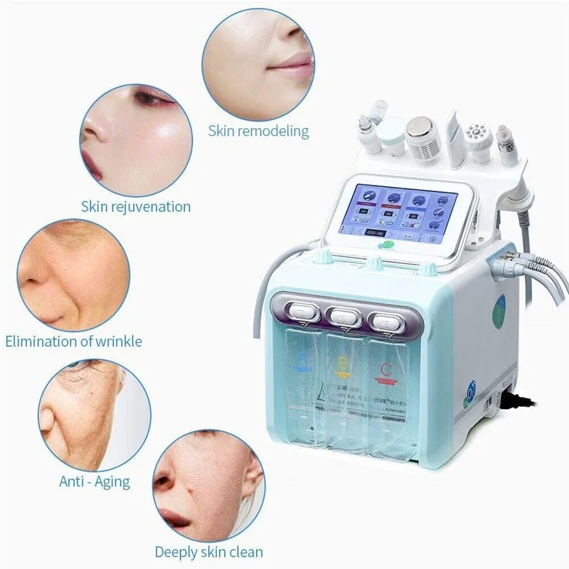 

2019 6 in 1 Pro Facial Hydradermabrasion/Water Peel Hydrafacial Microdermabrasion Machine with RF BIO Lifting Skin Scrubber