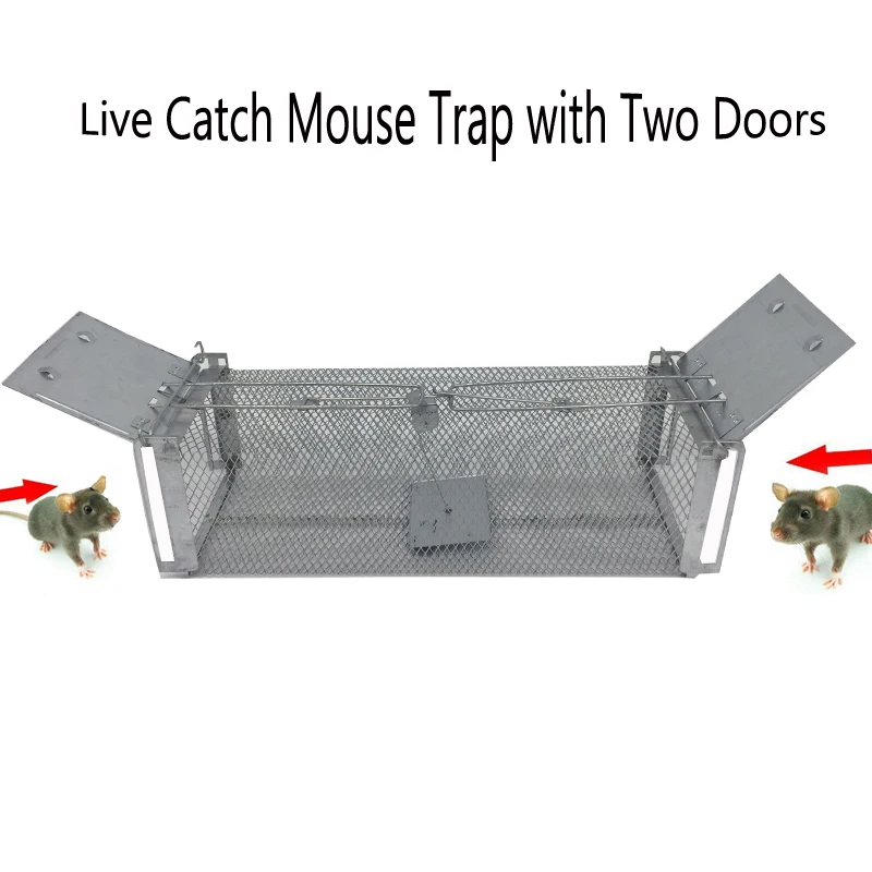 

Humane Mouse Rat Trap Cage Live Catch Rodent Control with Two Doors