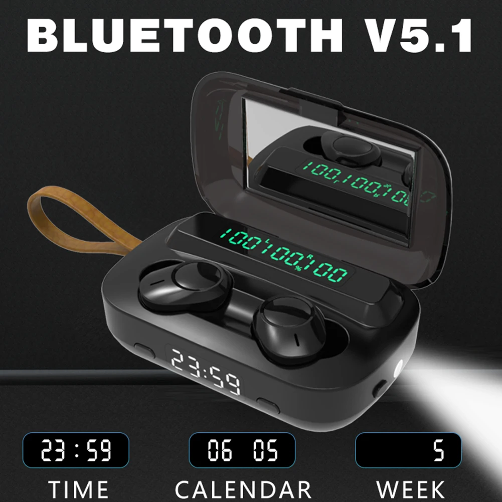 M13 TWS Wireless Waterproof Bluetooth 5 1 Headset with Microphone LED Display