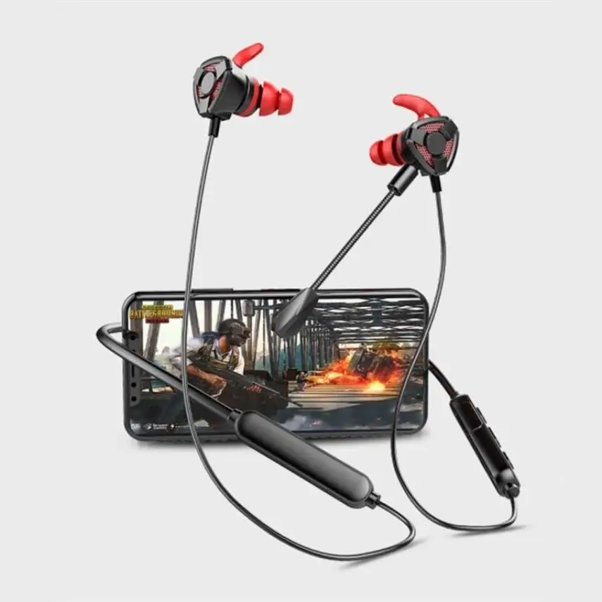 LSUTR BT 66 Wireless Bluetooth Earphone Handsfree Ear Buds Gaming Handset E Sport Ear Phones Sport Earbuds Case for All Phone