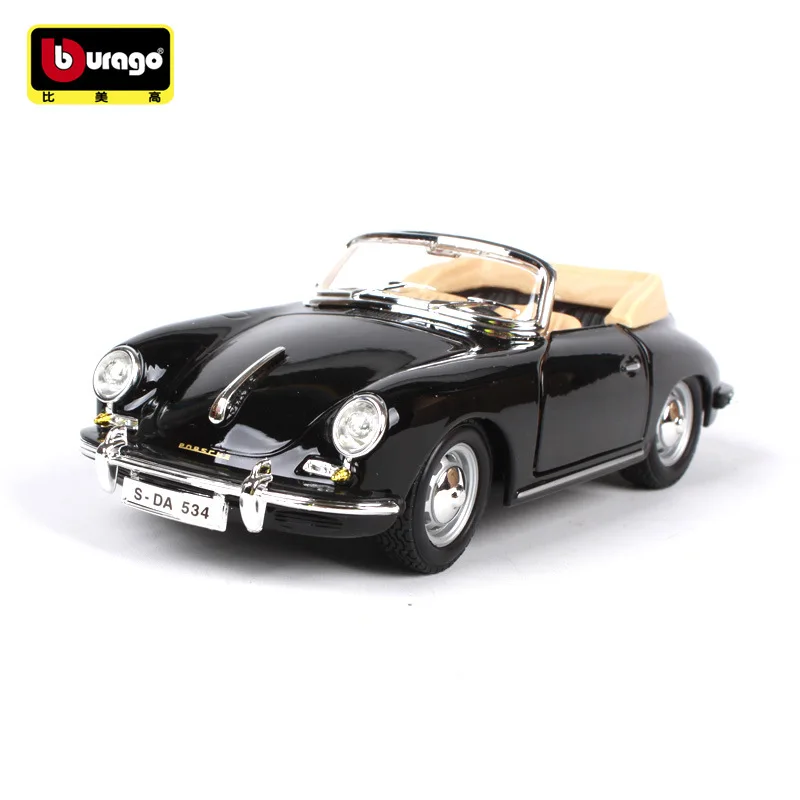 Bburago 1:24 1961 Porsche 356B Кабриолет брелок для автомобильных ключей модель сплав