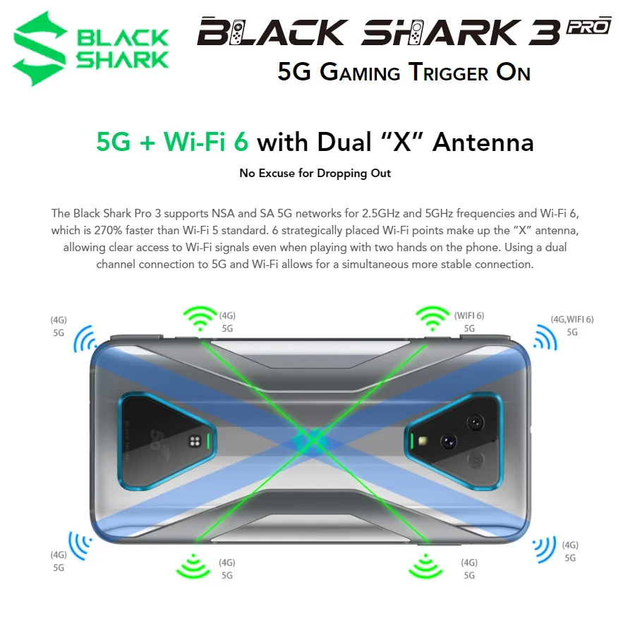 5G Phone Global Version Xiaomi Black Shark 3 Pro Game Mobile Phone 7.1 5G Phone Global Version Xiaomi Black Shark 3 Pro Game Mobile Phone 7.1