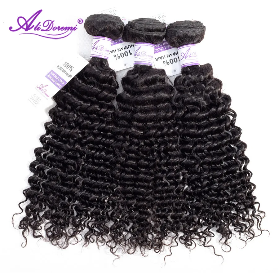 Alidoremi бразильские волосы глубокая волна плетение пучков человеческие волосы ткачество Натуральные Цветные волосы Реми