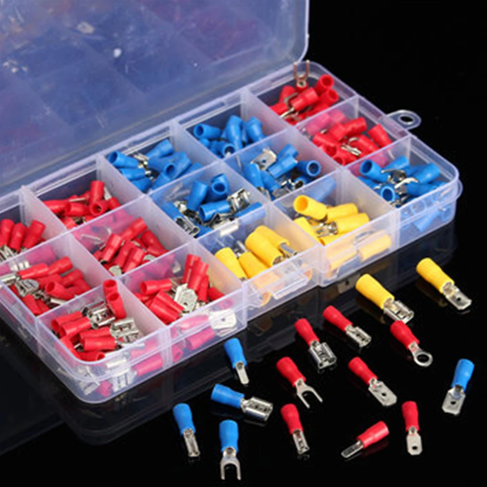 

280pcs Tools Assorted Durable Electrical Cold Pressing Insulated Crimp With Box Fork Ring Spade PVC Wire Connector Kit