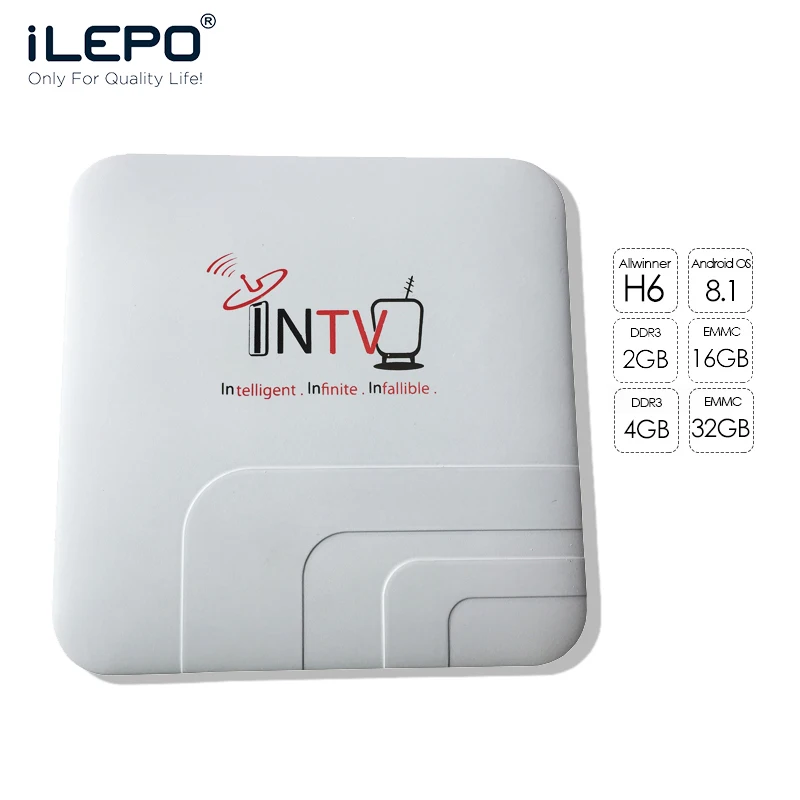 

ILEPO INTV Android Tv Box Iptv Subscription Allwinner H6 Android Box Ubox Iptv M3u Android 8.1/9.0 Streaming Box Tv Box Evpad