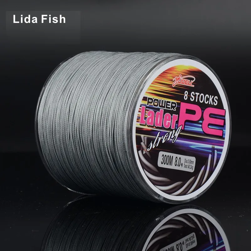 Lida Fish бренд 8 серии pe сильная лошадь нить для наращивания 300 метров голландский импорт процесс сильный тяга, анти-укус, износостойкий