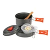 Camping Cookware Frying Pan 2 Person Picnic Set DS200 Easy Carrying Pot Pan Set 4