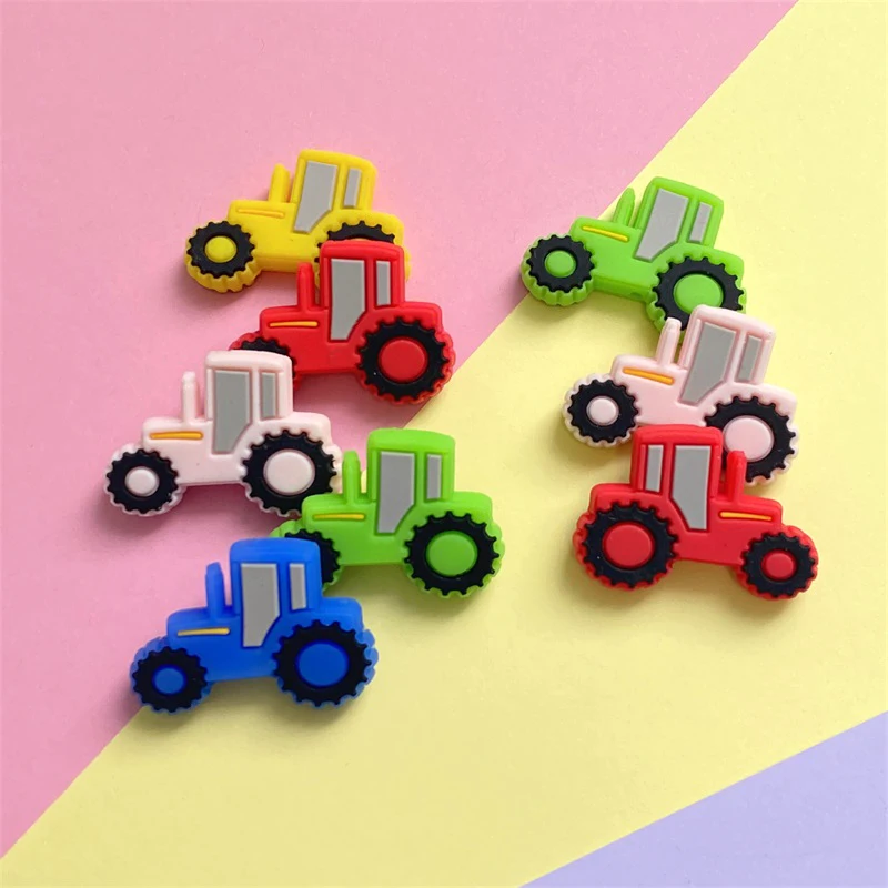 Silicone Car Beads Baby Teething BPA Free Silicone Bead Teether For Pacifiers Baby Accessories Beads Toy 10Pcs