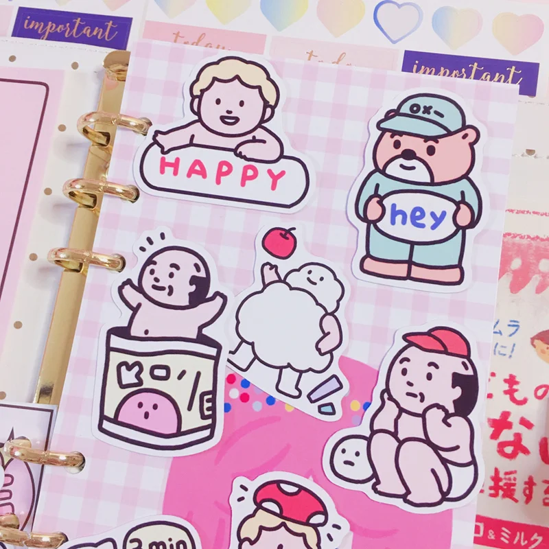 16 Adet Paket Ins Satis Japon Kiz Kalp Tarzi Bebek Sticker El Hesabi Fotograf Albumu Dekorasyon Sevimli Gunlugu Kitap Malzeme Etiket Aliexpress Education Office Supplies